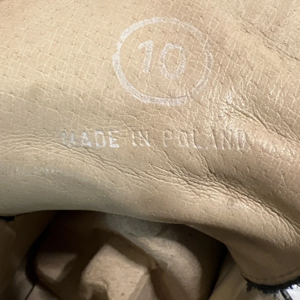 VTG Y2K 90s John Fluevog 7th Heaven Lace Up Black Boots Leather 10 Poland Moto